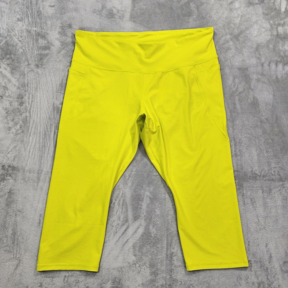 NEW Old Navy Leggings Womens 3X Yellow Powersoft‎ High Rise Capri Yoga Workout